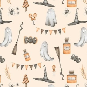 Witchy Ghost on Orange