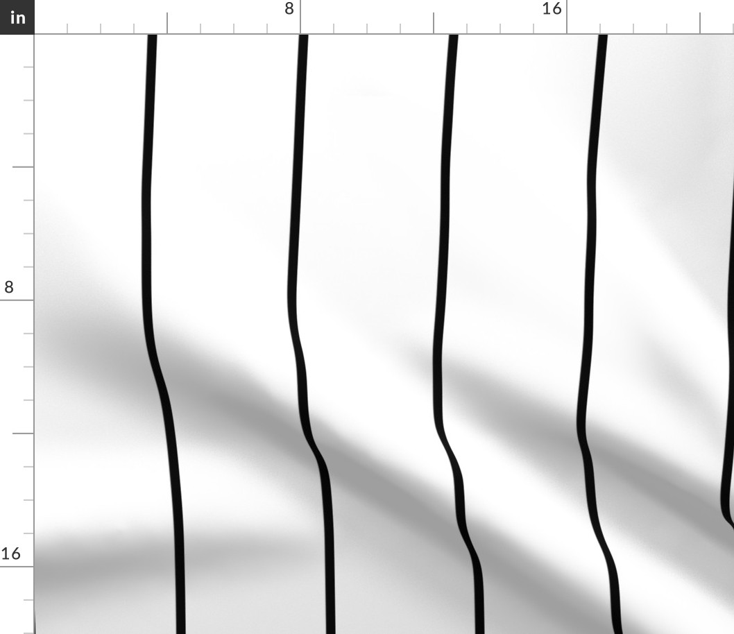 Narrow black stripes on white - vertical - 1/4 inch black stripe on white, 4 inch repeat.