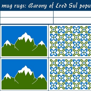 mug rugs: Barony of Ered Sul (SCA)