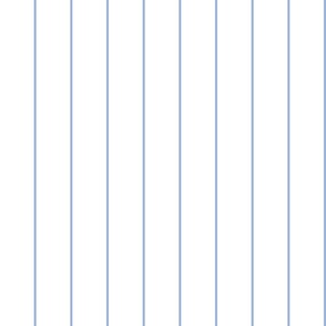 Narrow sky blue stripes on white - vertical - 1/8 inch sky blue stripe on white, 2 inch repeat