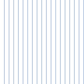 Narrow sky blue stripes on white - vertical - 1/8 inch sky blue stripe on white, 1 inch repeat.
