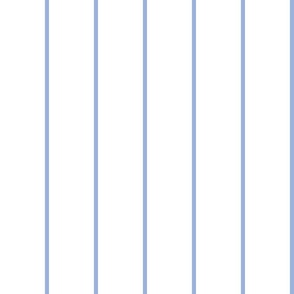 Narrow sky blue stripes on white - vertical - 1/4 inch sky blue stripe on white, 3 inch repeat.