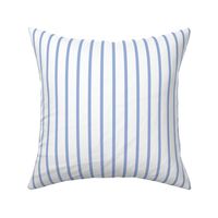 Narrow sky blue stripes on white - vertical - 1/4 inch sky blue stripe on white, 1 inch repeat