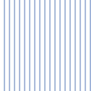 Narrow sky blue stripes on white - vertical - 1/4 inch sky blue stripe on white, 1 inch repeat