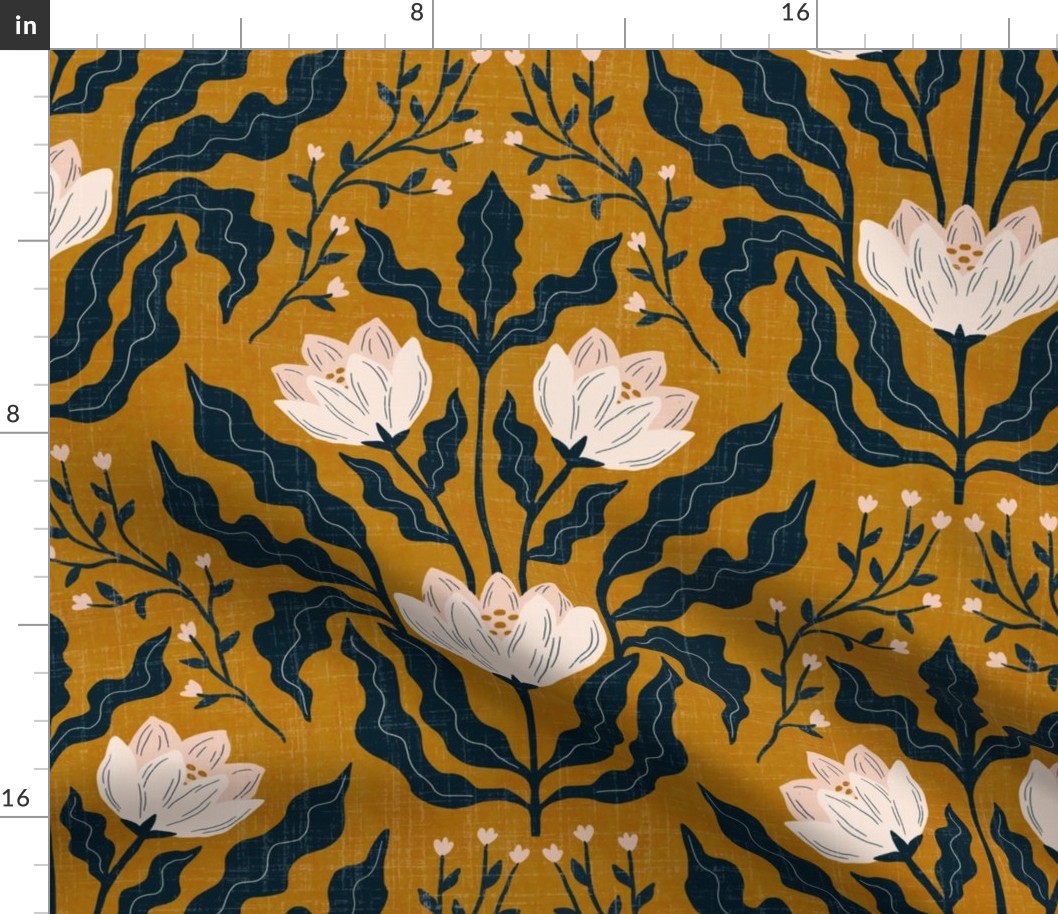 Berty - Modern Victorian damask - burnt 