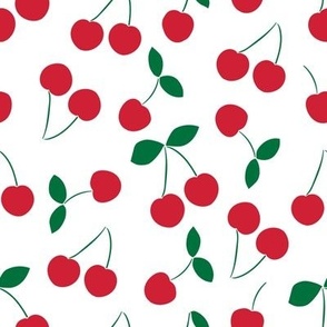 Cherry print on white - large