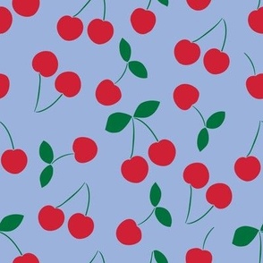 Cherries color on light blue (large)