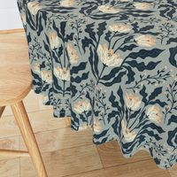 Berty - Modern Victorian damask - french grey