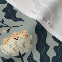 Berty - Modern Victorian damask - french grey