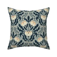 Berty - Modern Victorian damask - french grey