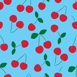 Cherries color on turquoise (large)