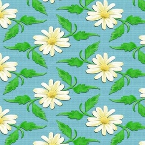 Simple Daisies on Blue