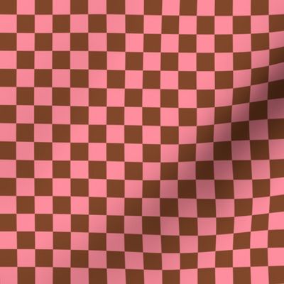 1/2” Checkers, Pecan and Candy Pink