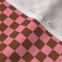 1/2” Checkers, Pecan and Candy Pink