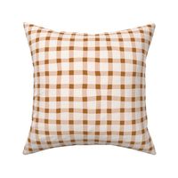 large scale Wobbly Gingham Plaid Check  in Copper and Pink