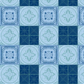 cheater quilt - blue-  small Scale