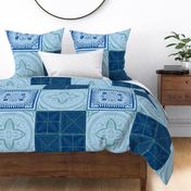 cheater quilt - blue-  large Scale