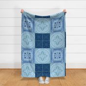 cheater quilt - blue-  large Scale