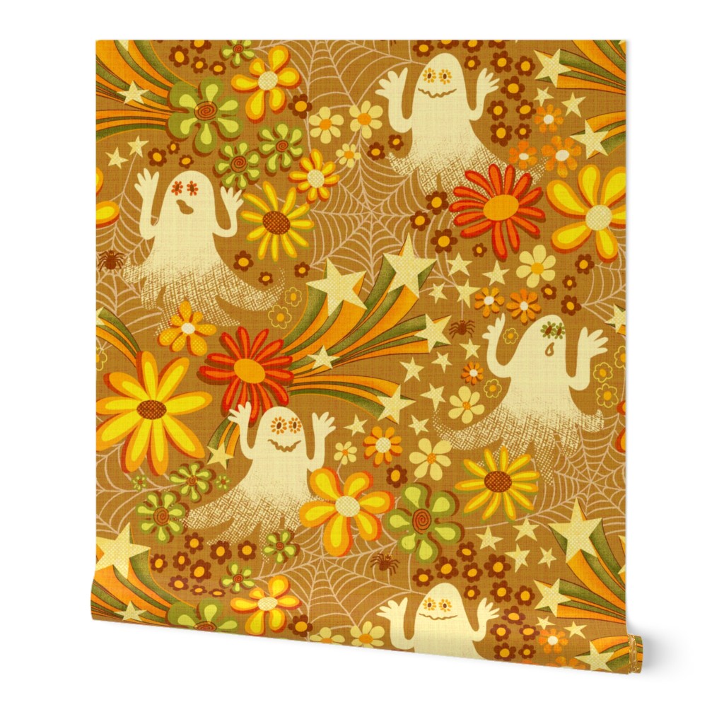 Groovy retro halloween - toffee - large scale