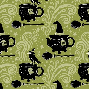 Witches Green Tea Party - Green - Large