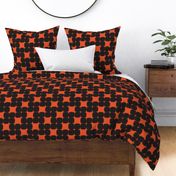 RETRO ROUNDED SQUARES - RED/ORANGE AND BLACK, LARGE SCALE