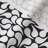 Droplets -- White on Black  Groovy Abstract Graphic Geometric Paisley Shape