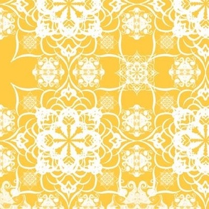 Lacework Crochet Granny Squares Summer Yellow