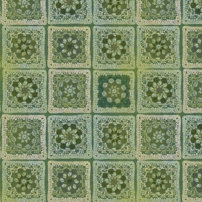 Lily Pad Granny Square- Green Ocean (medium scale)