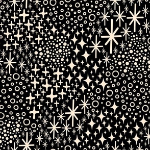 Enchanted - Stardust - Night Sky / Stars - Black & White