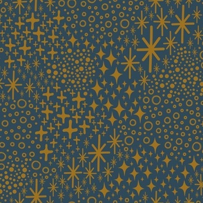 Enchanted - Stardust - Night Sky / Stars - Blue + Gold