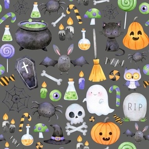 Happy Halloween grey