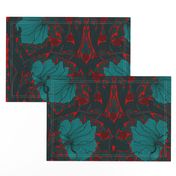 William Morris  ~  Antiqued Pimpernel ~  Aqua on Carmen 