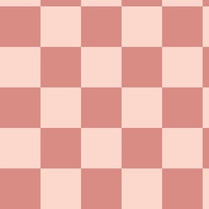 Pink and salmon checkerboard - medium