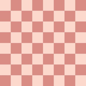 Pink and salmon checkerboard - small