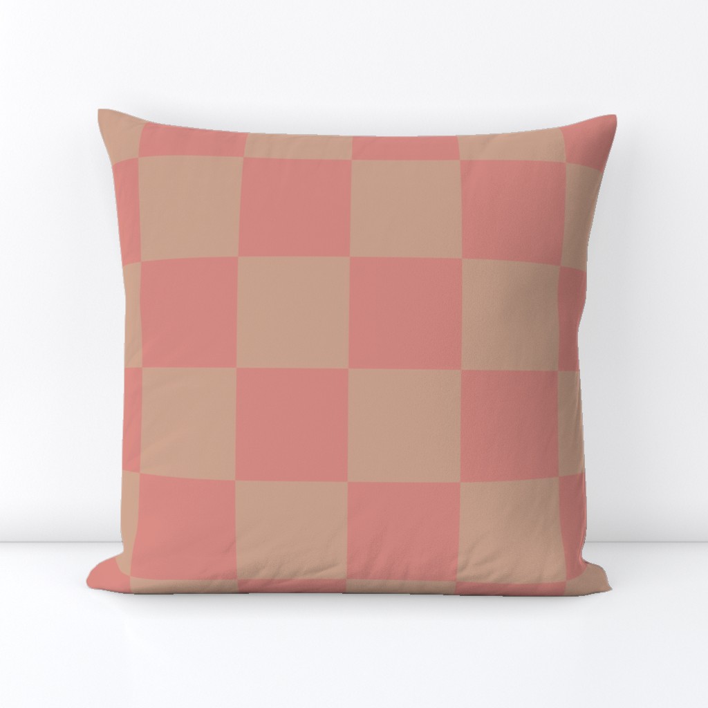 medium - Pink and tan checkerboard 