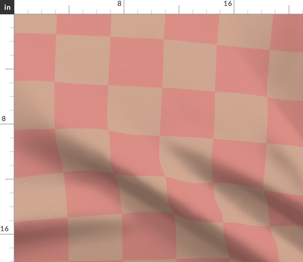 Pink and tan checkerboard - medium