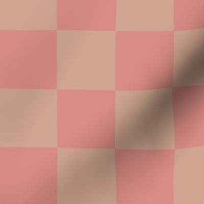 Pink and tan checkerboard - small