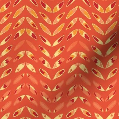 051 - Medium scale - Watercolour butterfly wings in vibrant and bold tones of red and orange - non directional for sweet dresses, home decor, kitchen linen and crafting