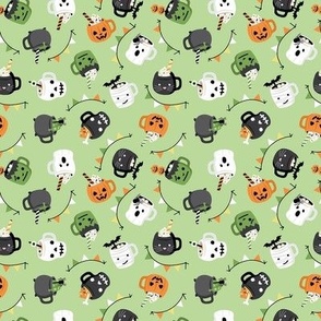 Halloween Mugs - Green, Small Scale