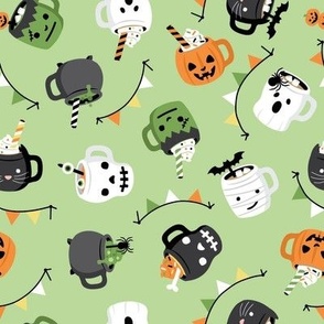 Halloween Mugs - Green, Medium Scale