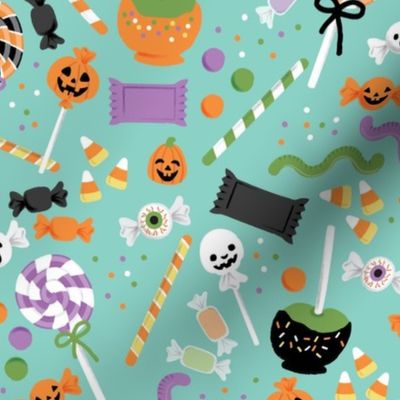 Halloween Candy - Aqua, Large Scale