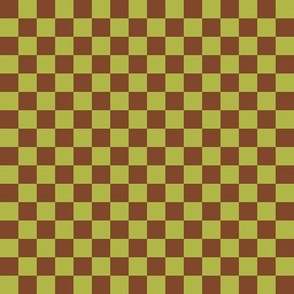 1/2” Checkers, Pecan and Harvest Green