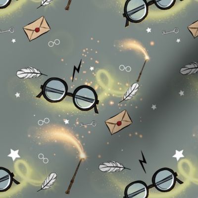 Wizardy Sparkles, Seamless Pattern, Wizard School - ORIG size