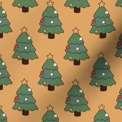 Medium Scale Groovy Christmas Coordinate Green Holiday Trees
