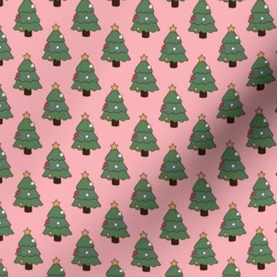 Small Scale Groovy Christmas Coordinate Green Holiday Trees