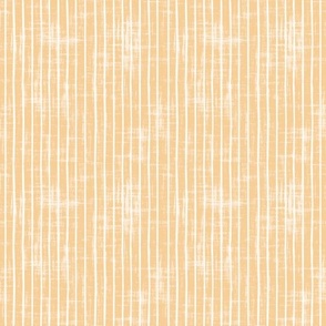 Stripes on Linen ||  Hand Drawn White Lines on Yellow Linen || Farmers Market Collection by Sarah Price Medium Scale Perfect for bags, clothing and quilts