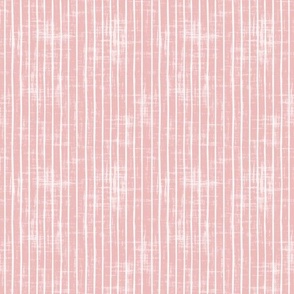 Stripes on Linen ||  Hand Drawn White Lines on Pink Linen || Farmers Market Collection by Sarah Price Medium Scale Perfect for bags, clothing and quilts