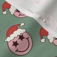 Medium Scale Groovy Christmas Retro Smile Face Santas