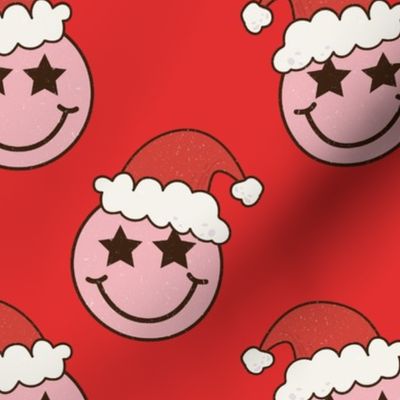 Large Scale Groovy Christmas Retro Smile Face Santas