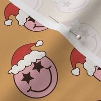 Medium Scale Groovy Christmas Retro Smile Face Santas